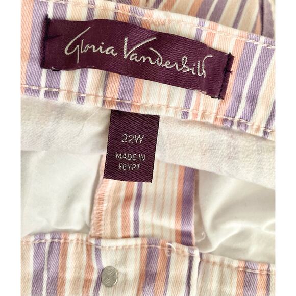 Gloria Vanderbilt Amanda Women's Cropped Capri Striped Jeans Size 22W - Picture 5 of 7